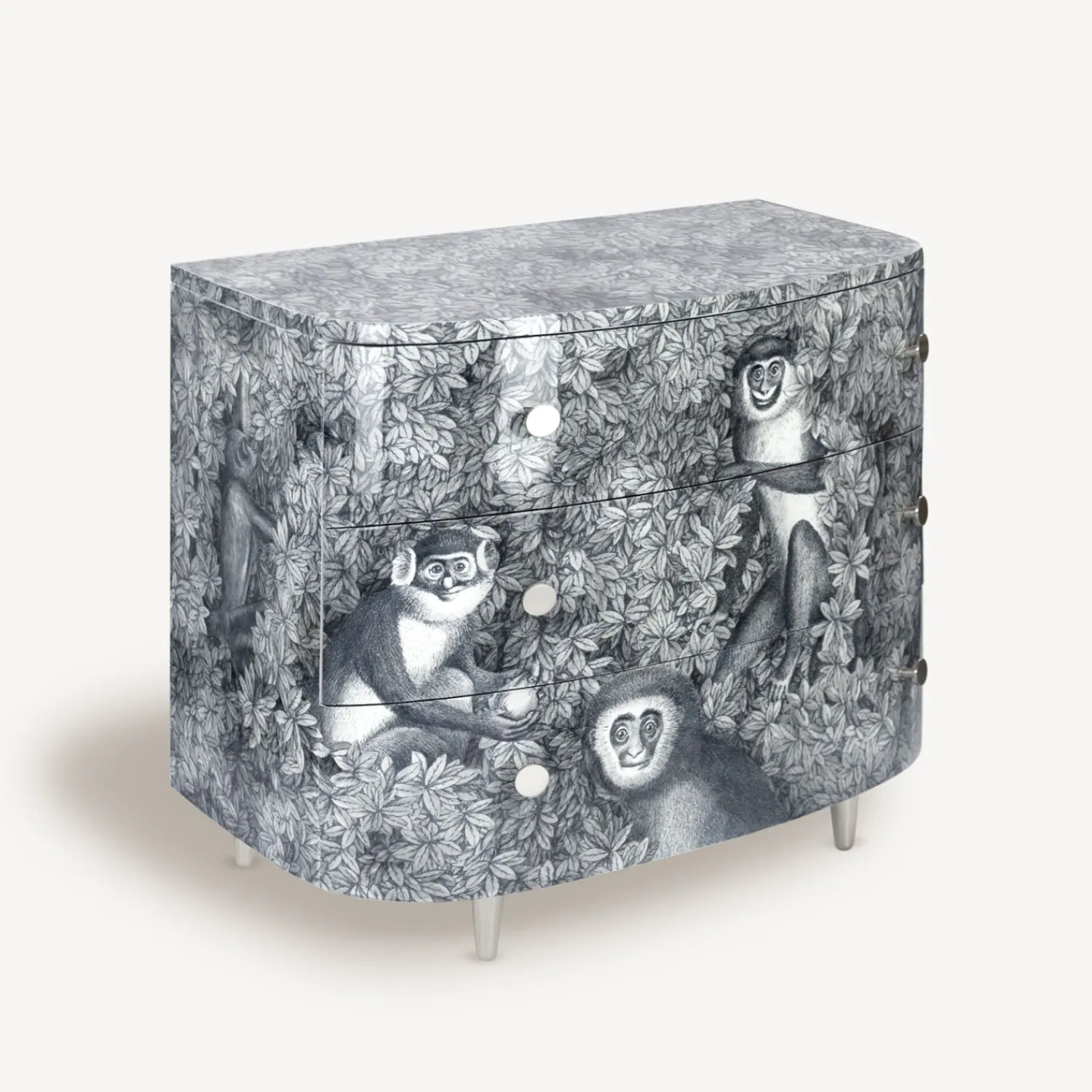 Chest Of Drawers<Fornasetti Curved Chest Of Drawers Scimmie Multicolour
