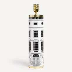 Lamps And Lampshades<Fornasetti Cylindrical Lamp Base Architettura White/Black