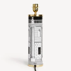 Lamps And Lampshades<Fornasetti Cylindrical Lamp Base Casa Con Colonne White/Black