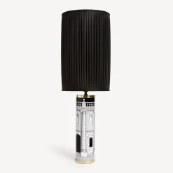 Lamps And Lampshades<Fornasetti Cylindrical Lamp Base Casa Con Colonne White/Black