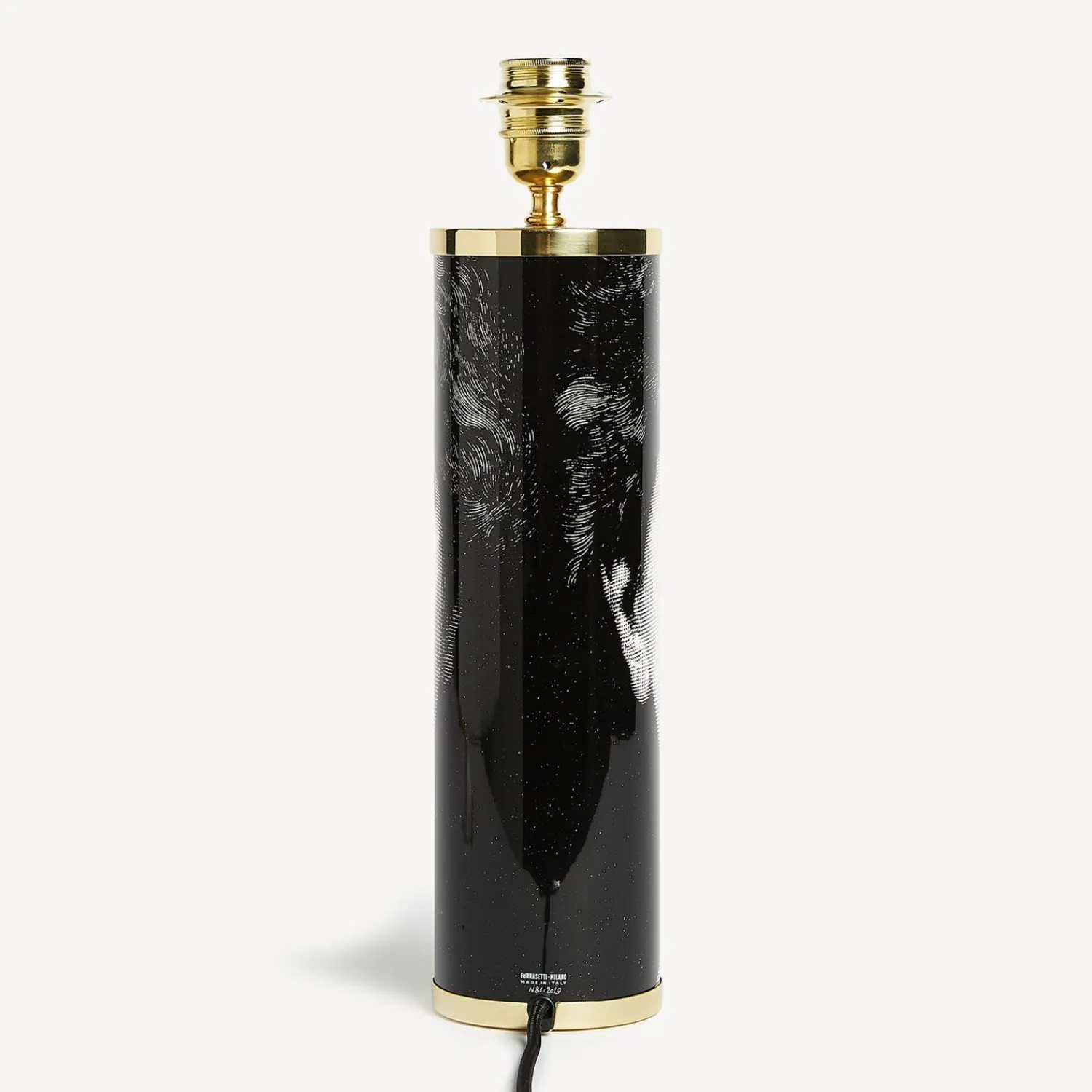 Lamps And Lampshades<Fornasetti Cylindrical Lamp Base Viso White/Black