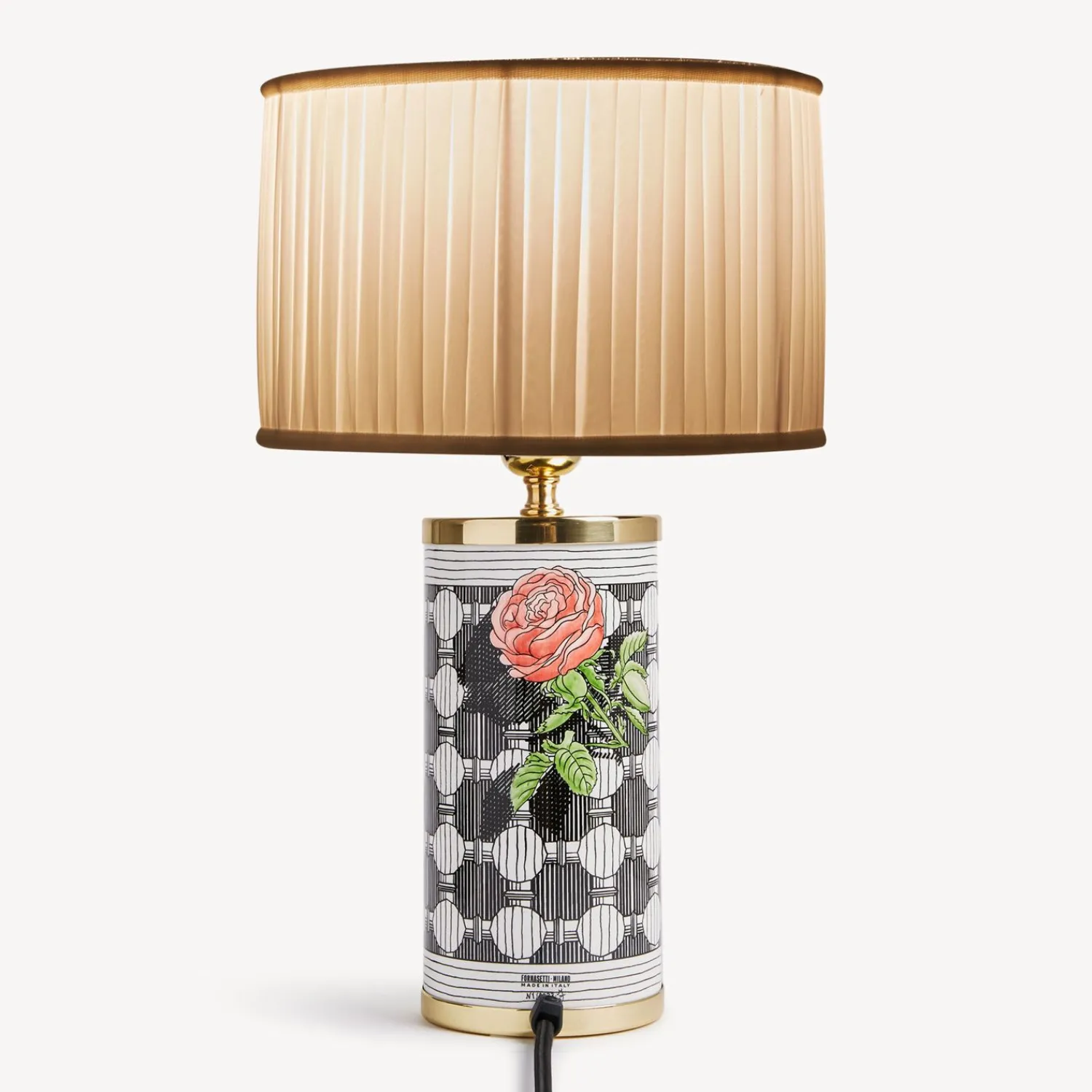 Lamps And Lampshades<Fornasetti Cylindrical Lampshade In Pleated Fabric White