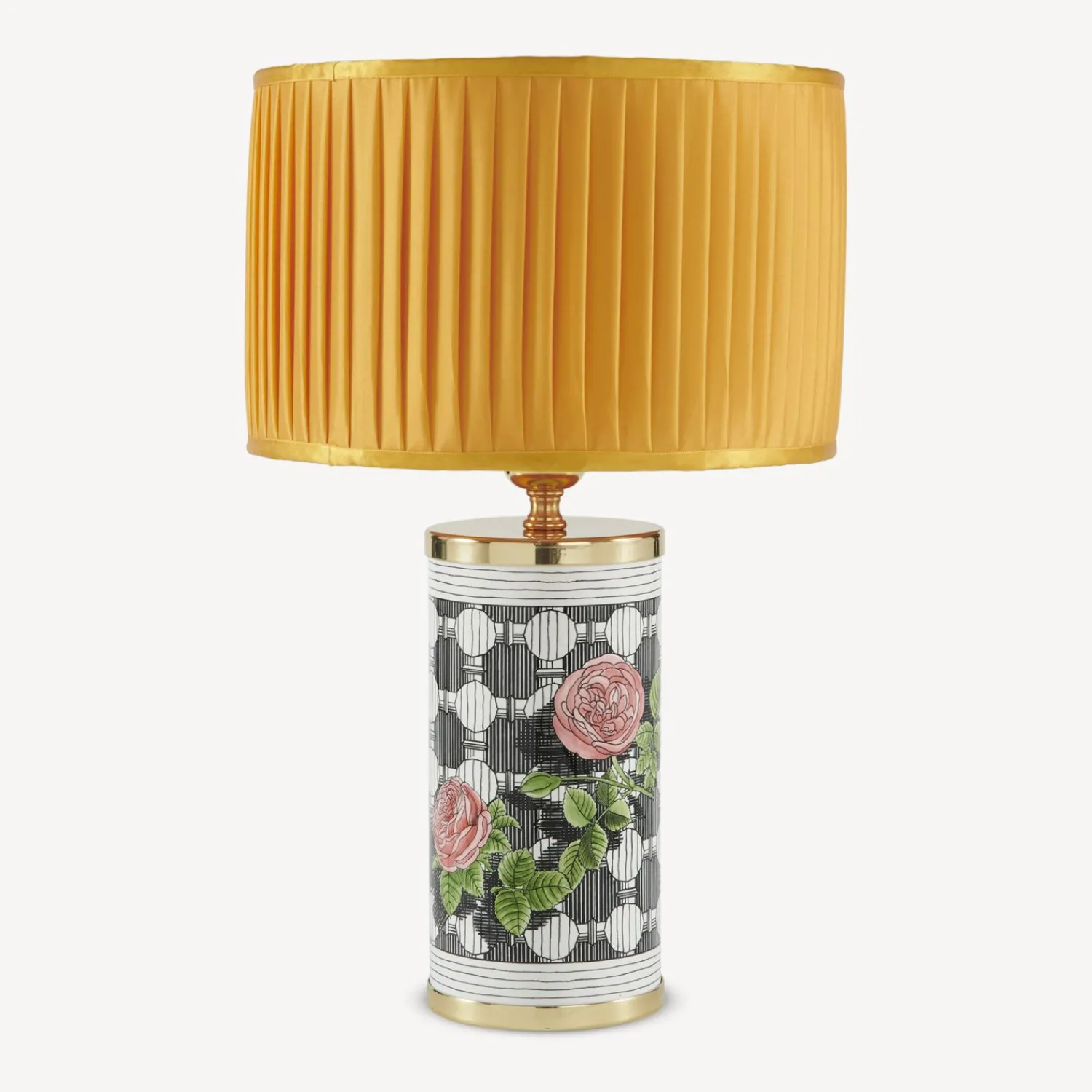 Lamps And Lampshades<Fornasetti Cylindrical Lampshade In Pleated Fabric Yellow