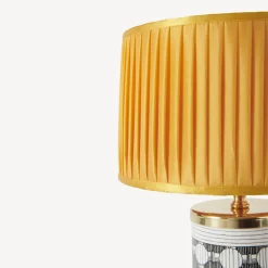 Lamps And Lampshades<Fornasetti Cylindrical Lampshade In Pleated Fabric Yellow