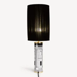 Lamps And Lampshades<Fornasetti Cylindrical Pleated Lampshade Black