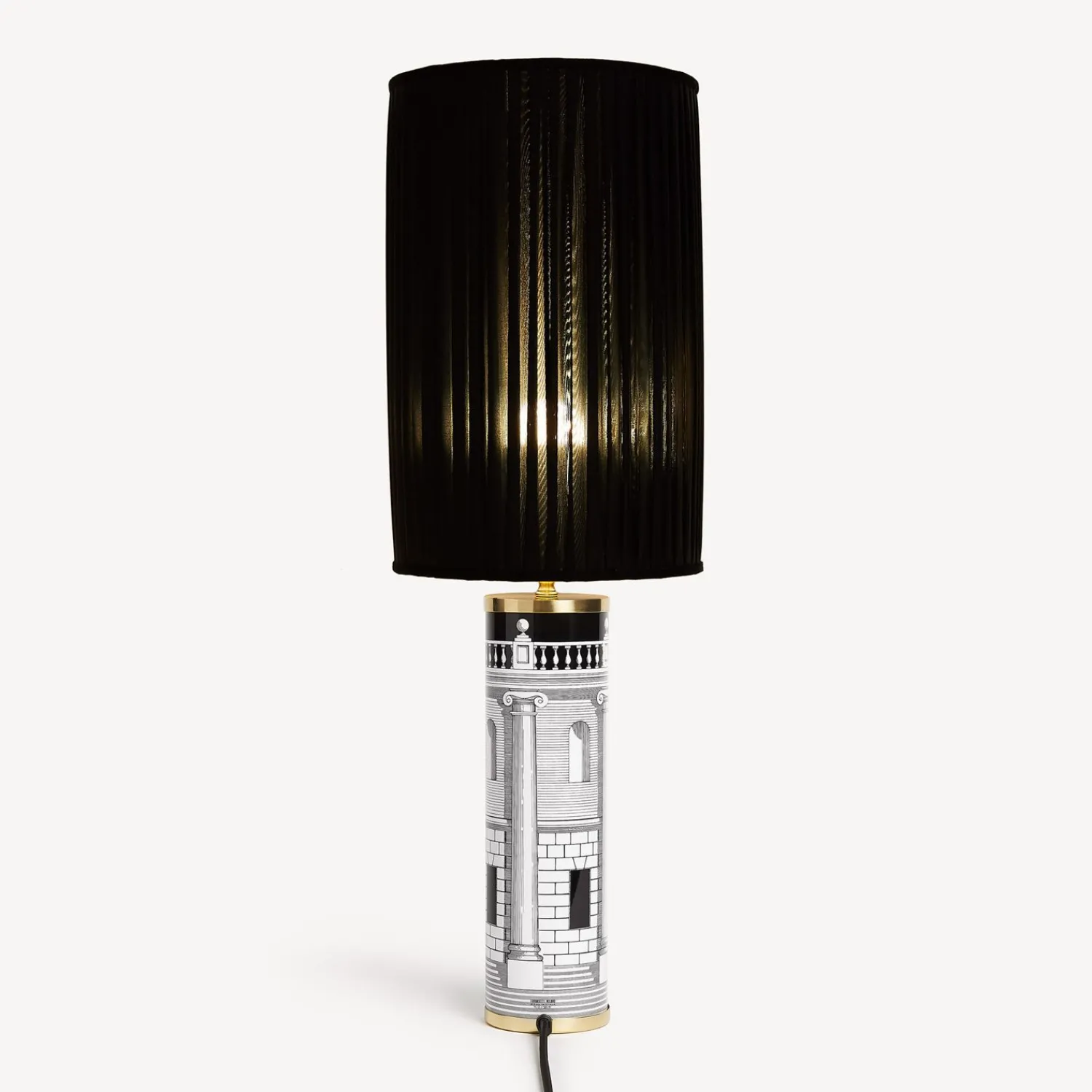 Lamps And Lampshades<Fornasetti Cylindrical Pleated Lampshade Black