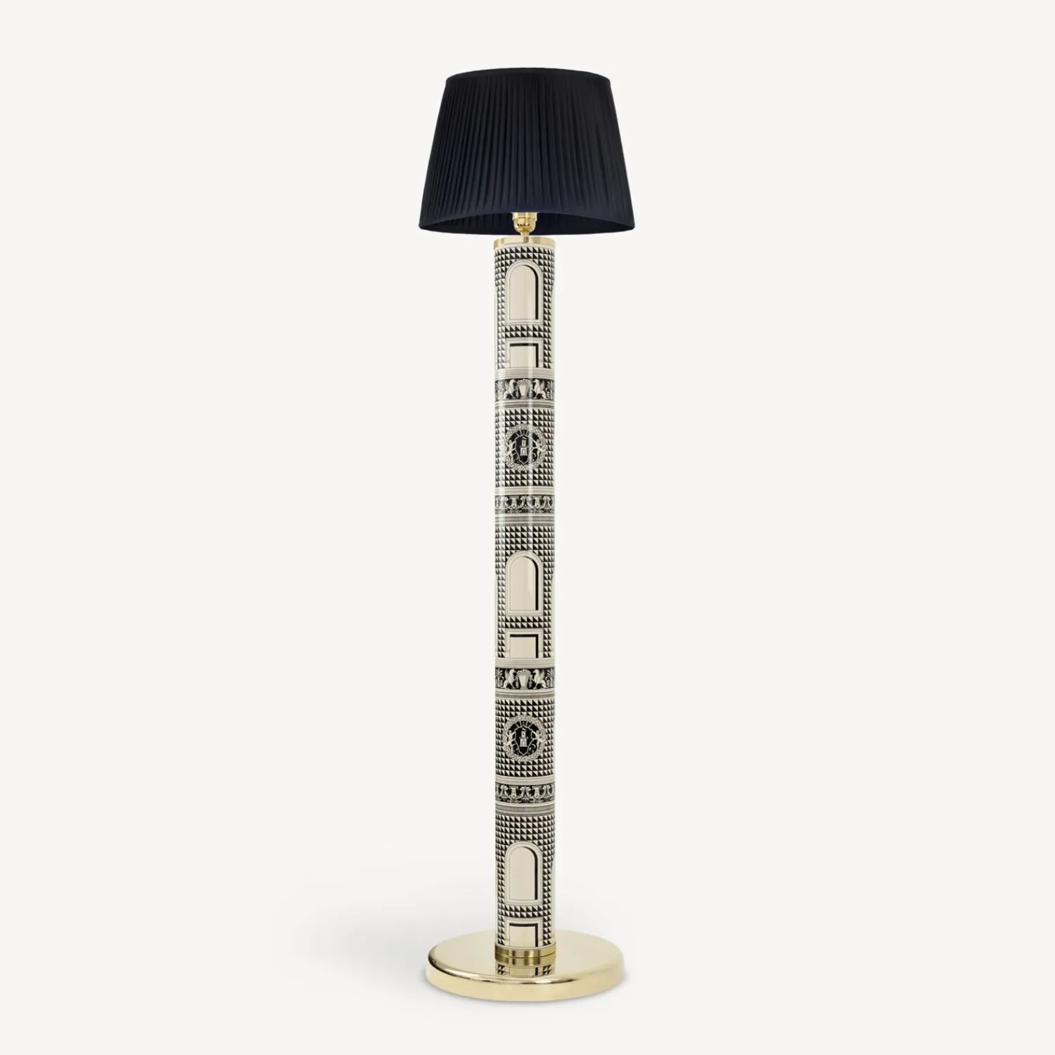 Lamps And Lampshades<Fornasetti Floor Lamp Facciata Quattrocentesca Black/Ivory