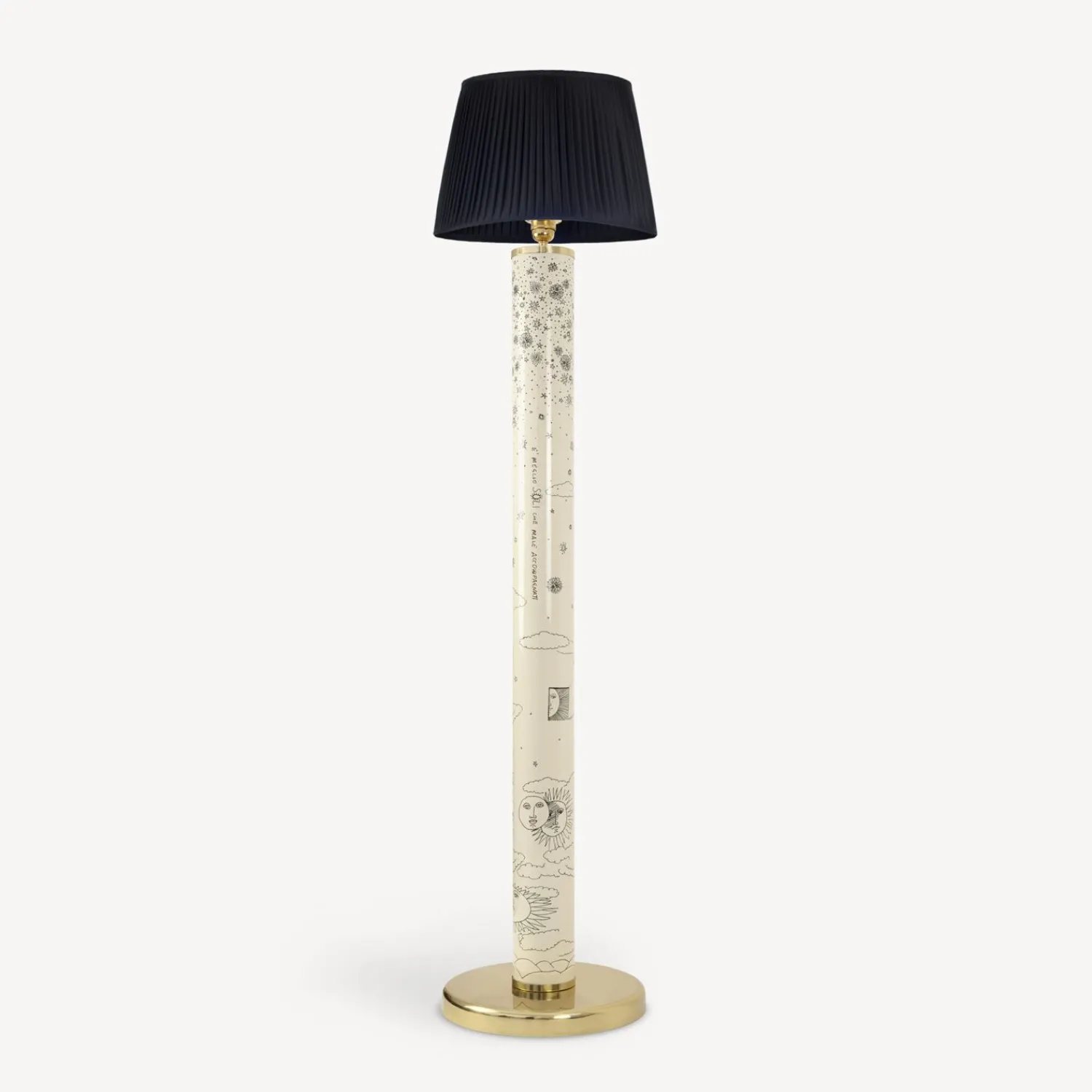 Lamps And Lampshades<Fornasetti Floor Lamp Solitario On Ivory Black/Ivory