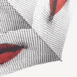 Umbrellas<Fornasetti Folding Umbrella Bocche White/Black/Red
