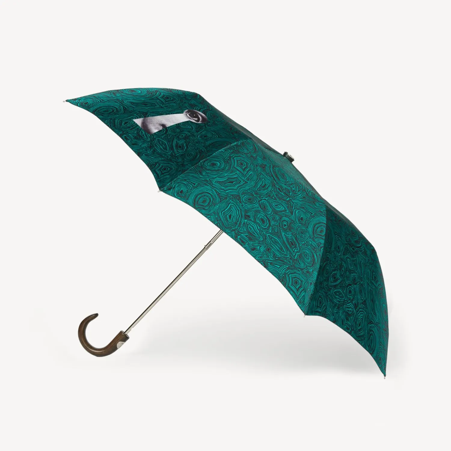 Umbrellas<Fornasetti Folding Umbrella Serratura Su Malachite Green/Black