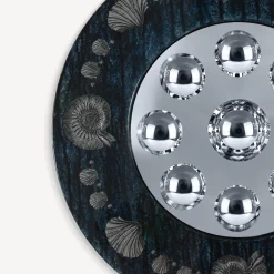 Design Mirrors<Fornasetti Frame With Bubbles Mirror Giro Di Conchiglie Silver/Blue
