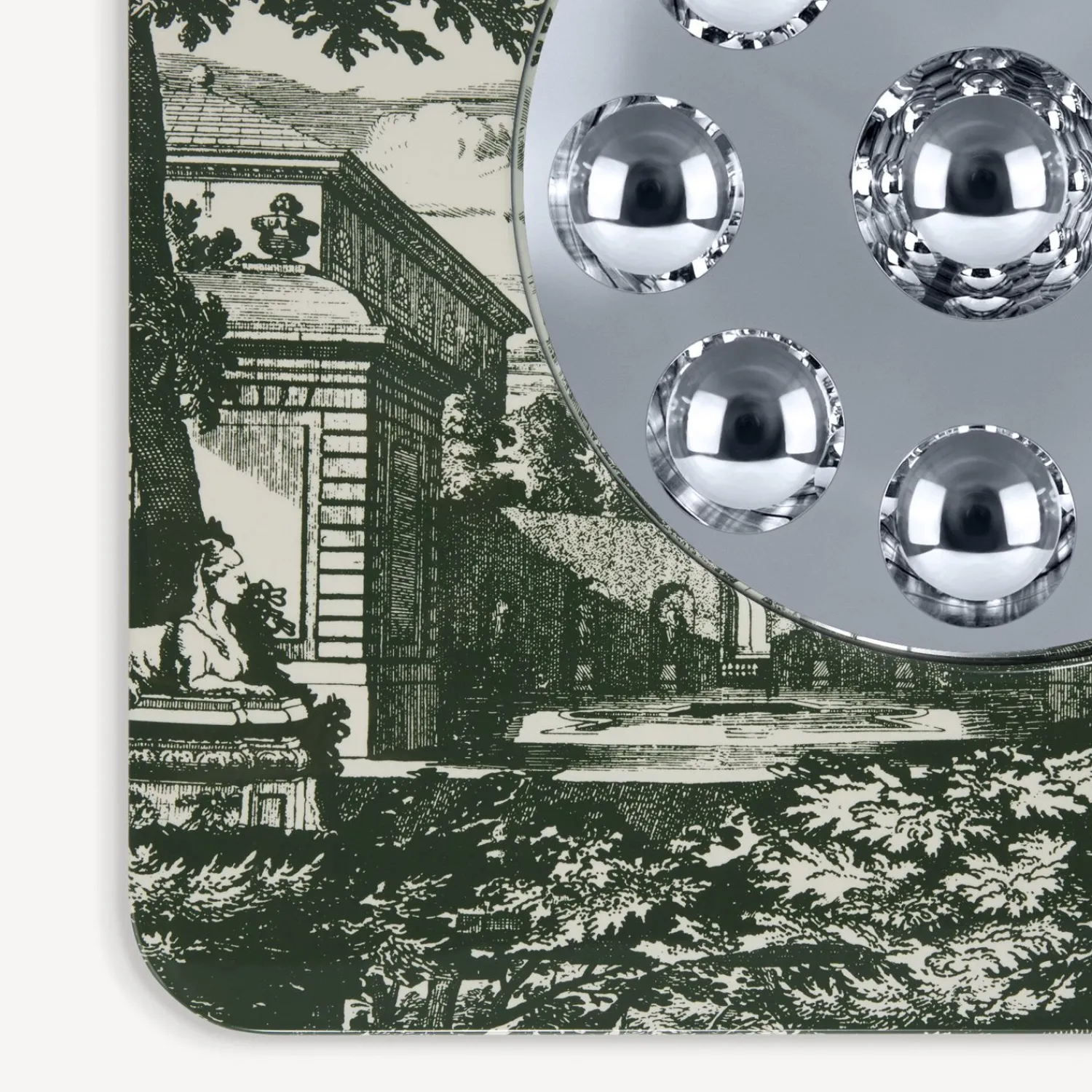 Design Mirrors<Fornasetti Frame With Bubbles Mirror Giardino Settecentesco Green/Ivory