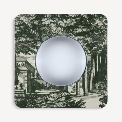 Design Mirrors<Fornasetti Frame With Convex Mirror Giardino Settecentesco Green/Ivory