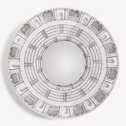 Design Mirrors<Fornasetti Frame With Convex Mirror Architettura White/Black