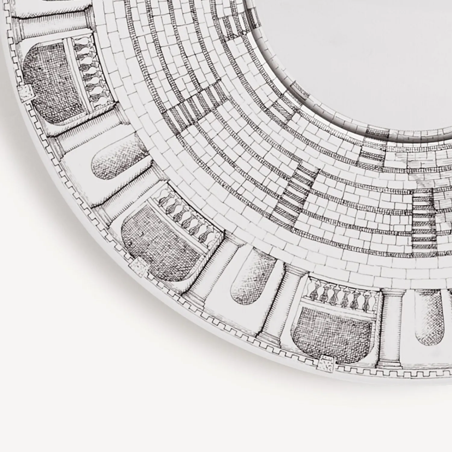 Design Mirrors<Fornasetti Frame With Convex Mirror Architettura White/Black