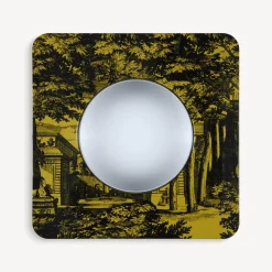 Design Mirrors<Fornasetti Frame With Convex Mirror Giardino Settecentesco Black/Yellow