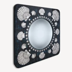 Design Mirrors<Fornasetti Frame With Convex Mirror Giro Di Conchiglie Silver/Blue