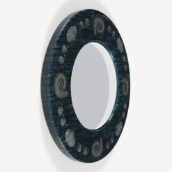 Design Mirrors<Fornasetti Frame With Convex Mirror Giro Di Conchiglie Silver/Blue