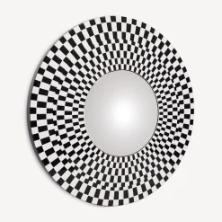 Design Mirrors<Fornasetti Frame With Convex Mirror Egocentrismo White/Black
