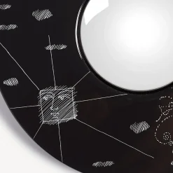 Design Mirrors<Fornasetti Frame With Convex Mirror Solitario White/Black
