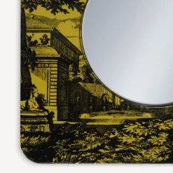 Design Mirrors<Fornasetti Frame With Flat Mirror Giardino Settecentesco Black/Yellow