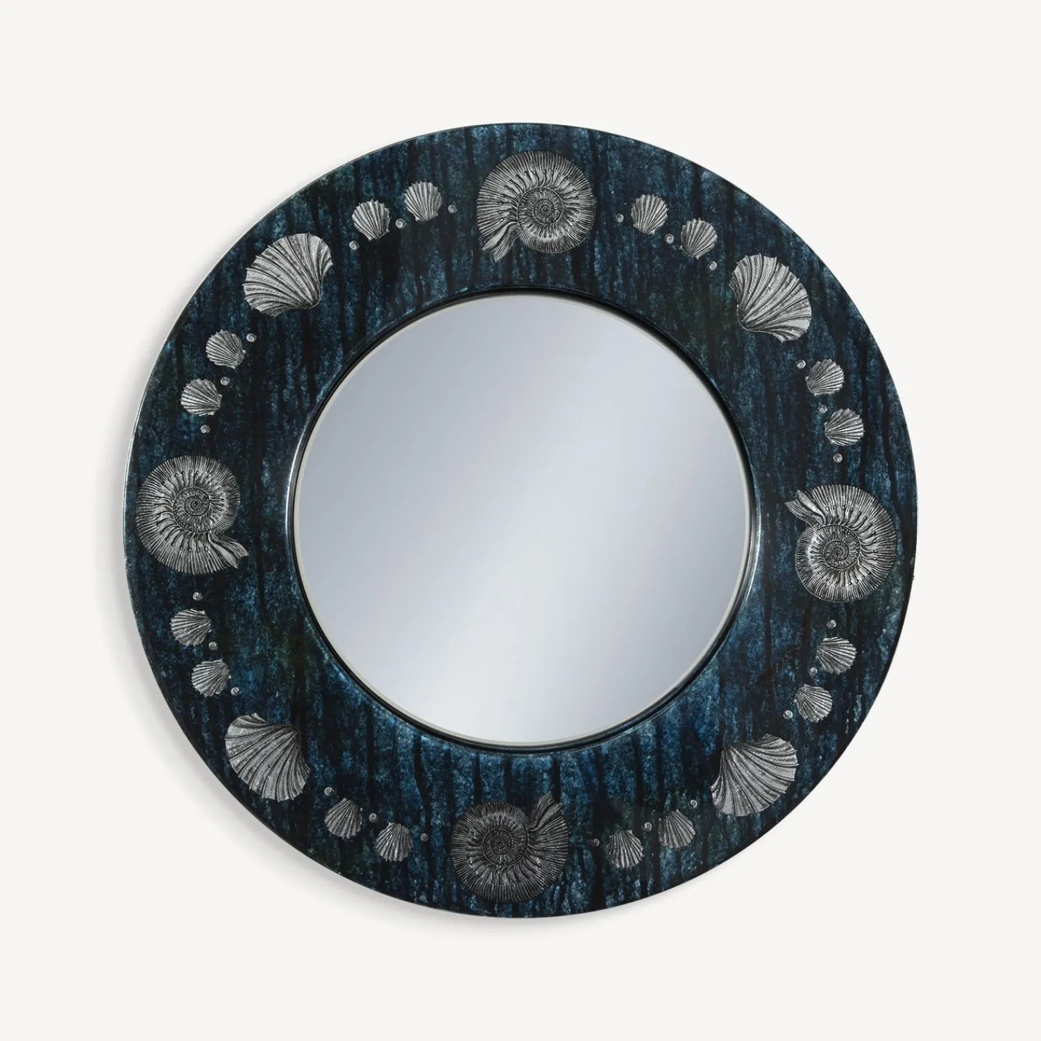 Design Mirrors<Fornasetti Frame With Flat Mirror Giro Di Conchiglie Silver/Blue