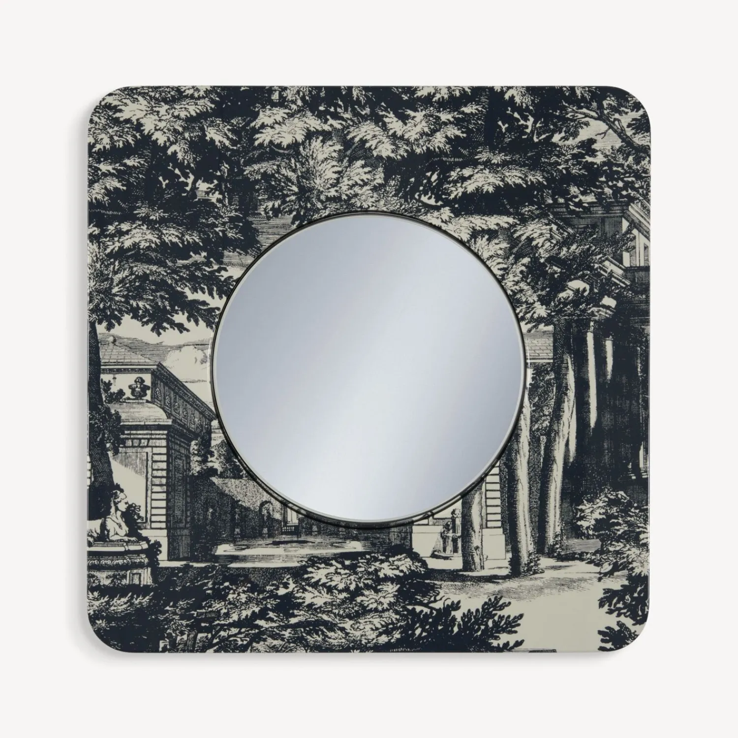 Design Mirrors<Fornasetti Frame With Flat Mirror Giardino Settecentesco Blue/Ivory