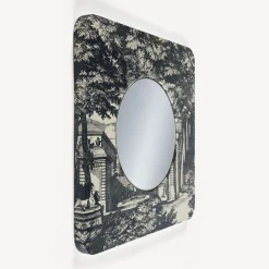 Design Mirrors<Fornasetti Frame With Flat Mirror Giardino Settecentesco Blue/Ivory
