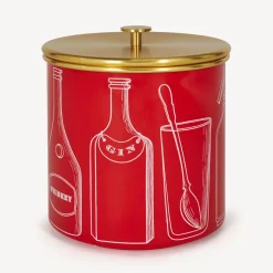 Ice Buckets<Fornasetti Ice Bucket Ricette Cocktail Red/White
