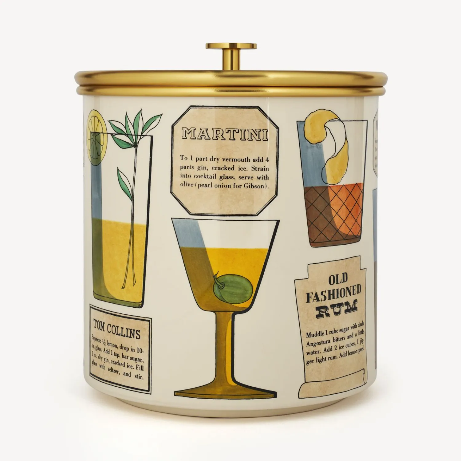 Ice Buckets<Fornasetti Ice Bucket Ricette Cocktail Multicolour