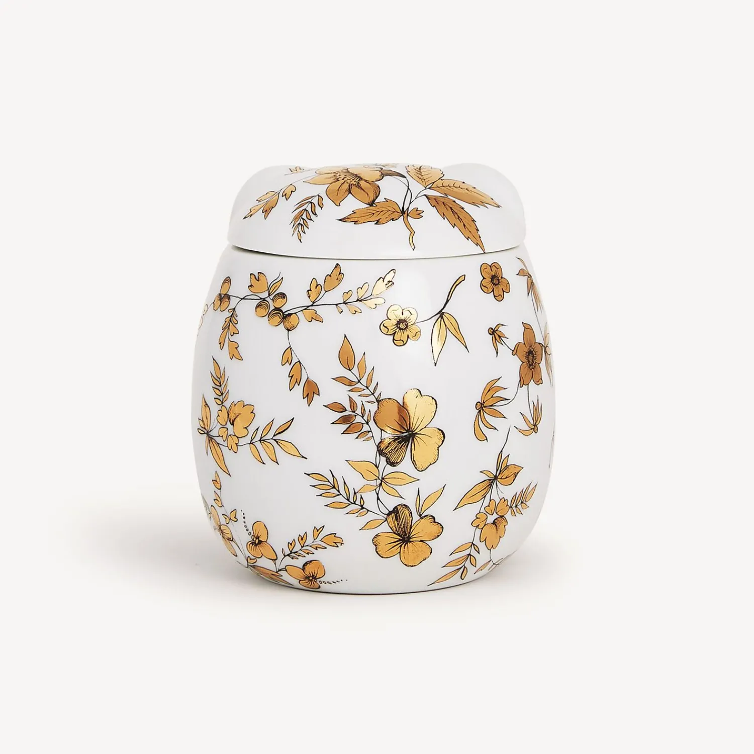 Small Containers<Fornasetti Jar Civetta Fiorata White/Black/Gold