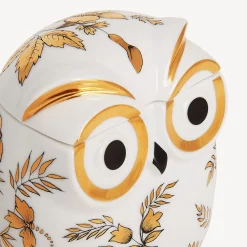 Small Containers<Fornasetti Jar Civetta Fiorata White/Black/Gold