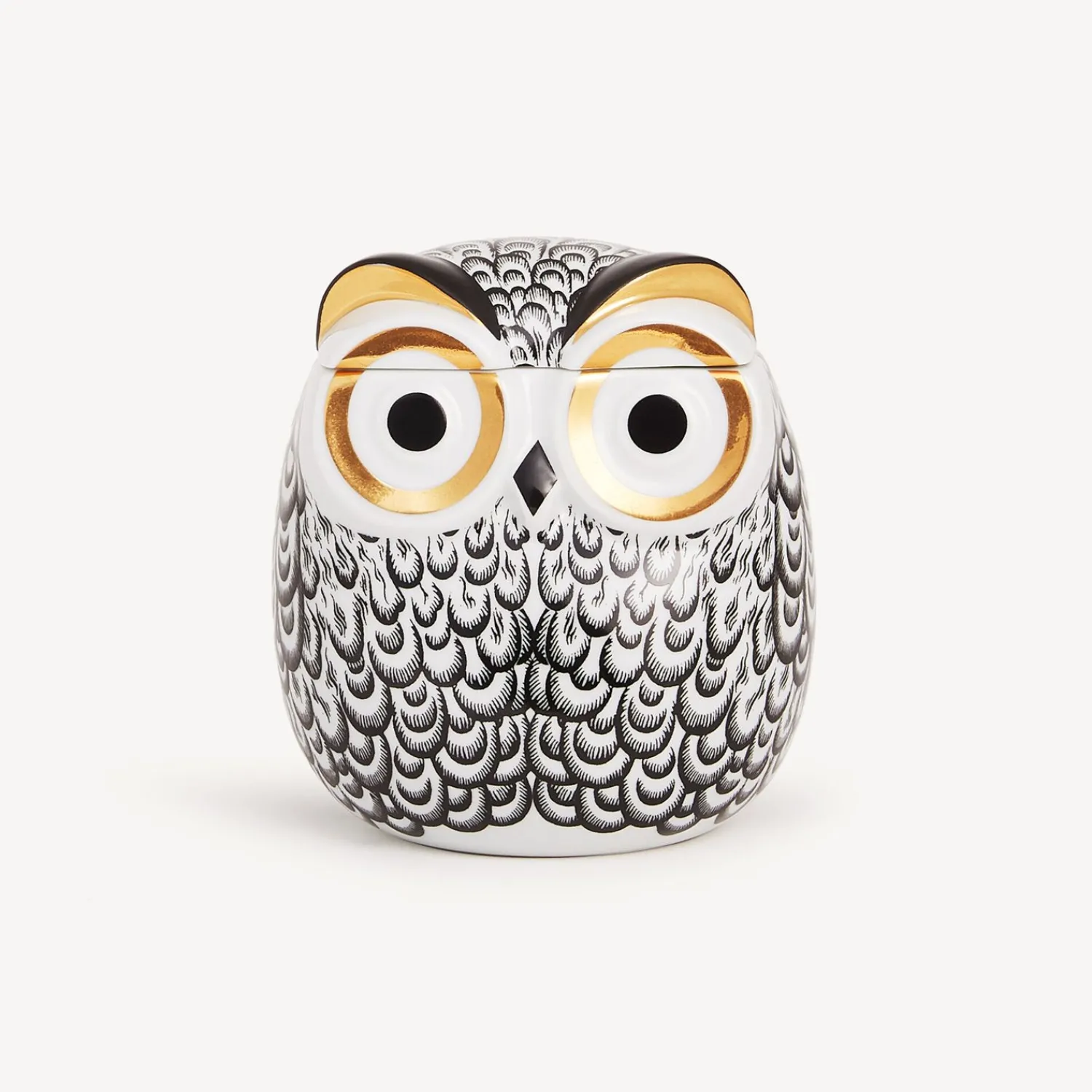Small Containers<Fornasetti Jar Civetta Piumata White/Black/Gold