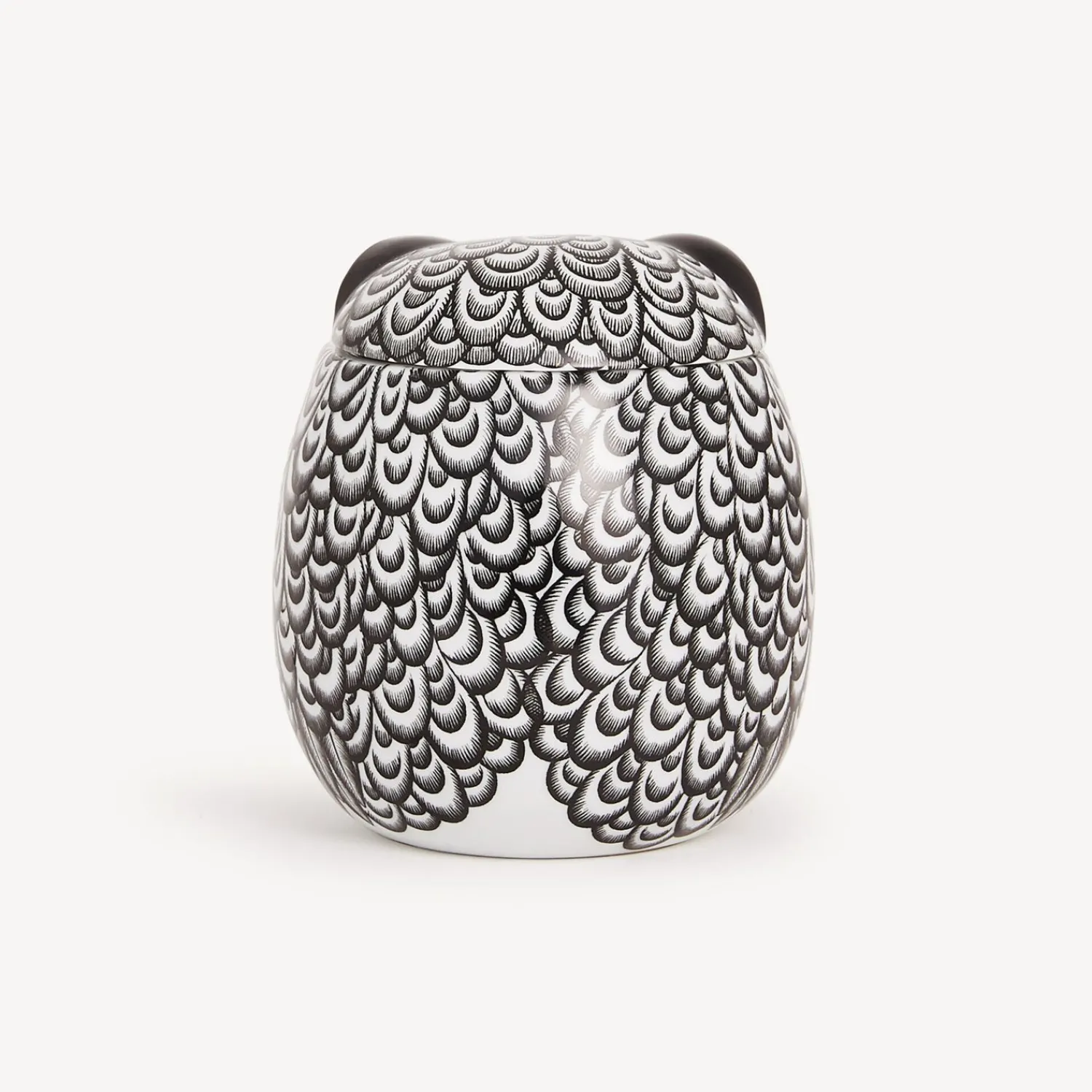 Small Containers<Fornasetti Jar Civetta Piumata White/Black/Gold