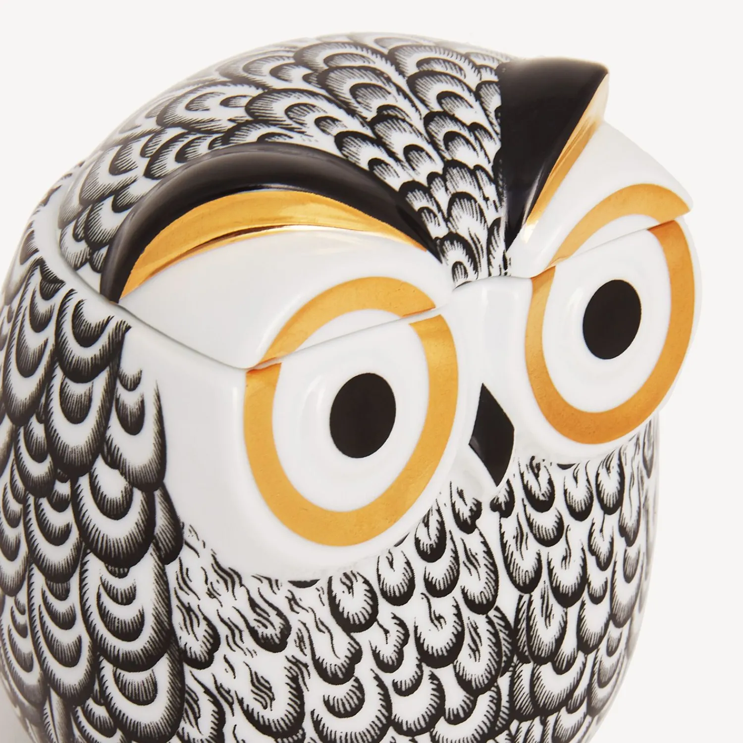 Small Containers<Fornasetti Jar Civetta Piumata White/Black/Gold
