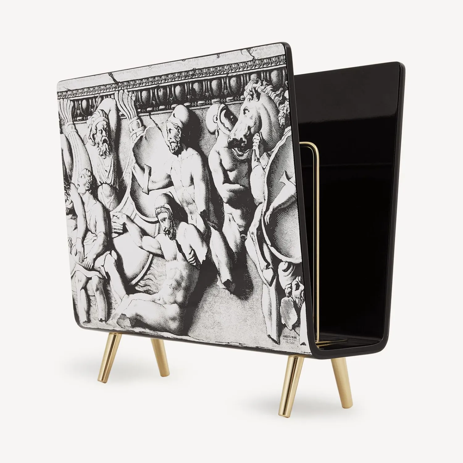 Magazine Racks<Fornasetti Magazine Rack Bassorilievo White/Black