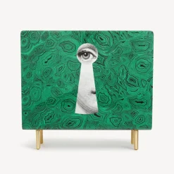 Magazine Racks<Fornasetti Magazine Rack Serratura Su Malachite Green/White/Black