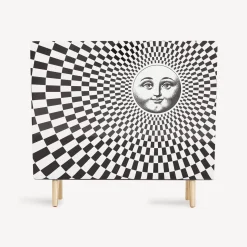 Magazine Racks<Fornasetti Magazine Rack Solecentrismo White/Black