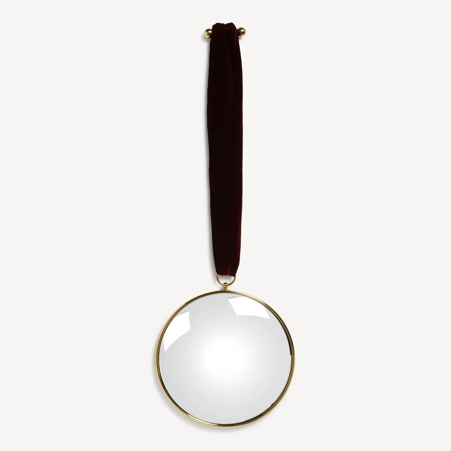 Design Mirrors<Fornasetti Magic Convex Mirror With Velvet Ribbon Brass/Bordueaux