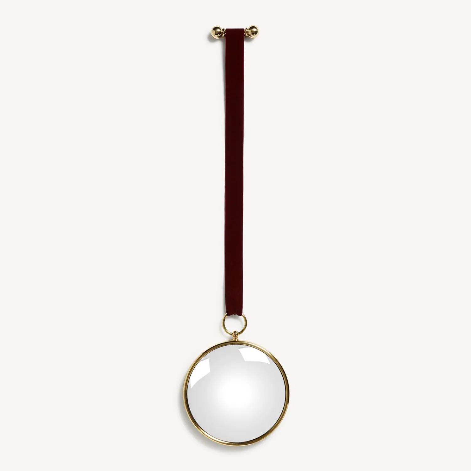 Design Mirrors<Fornasetti Magic Convex Mirror With Velvet Ribbon Brass/Bordueaux