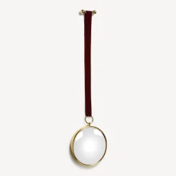 Design Mirrors<Fornasetti Magic Convex Mirror With Velvet Ribbon Brass/Bordueaux