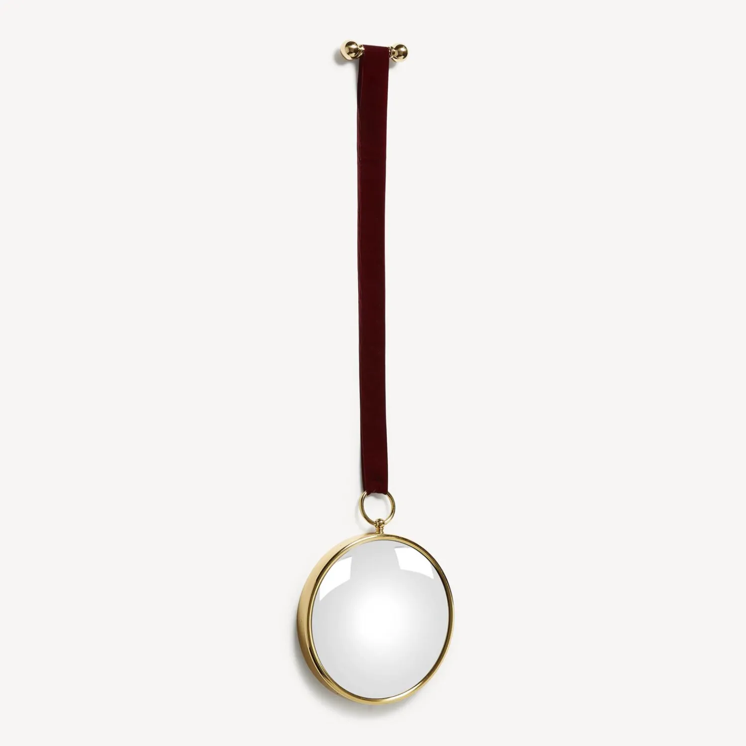 Design Mirrors<Fornasetti Magic Convex Mirror With Velvet Ribbon Brass/Bordueaux