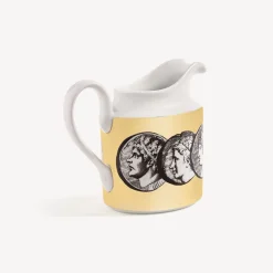 Tea And Coffee Sets<Fornasetti Milk Jug Cammei White/Black/Gold