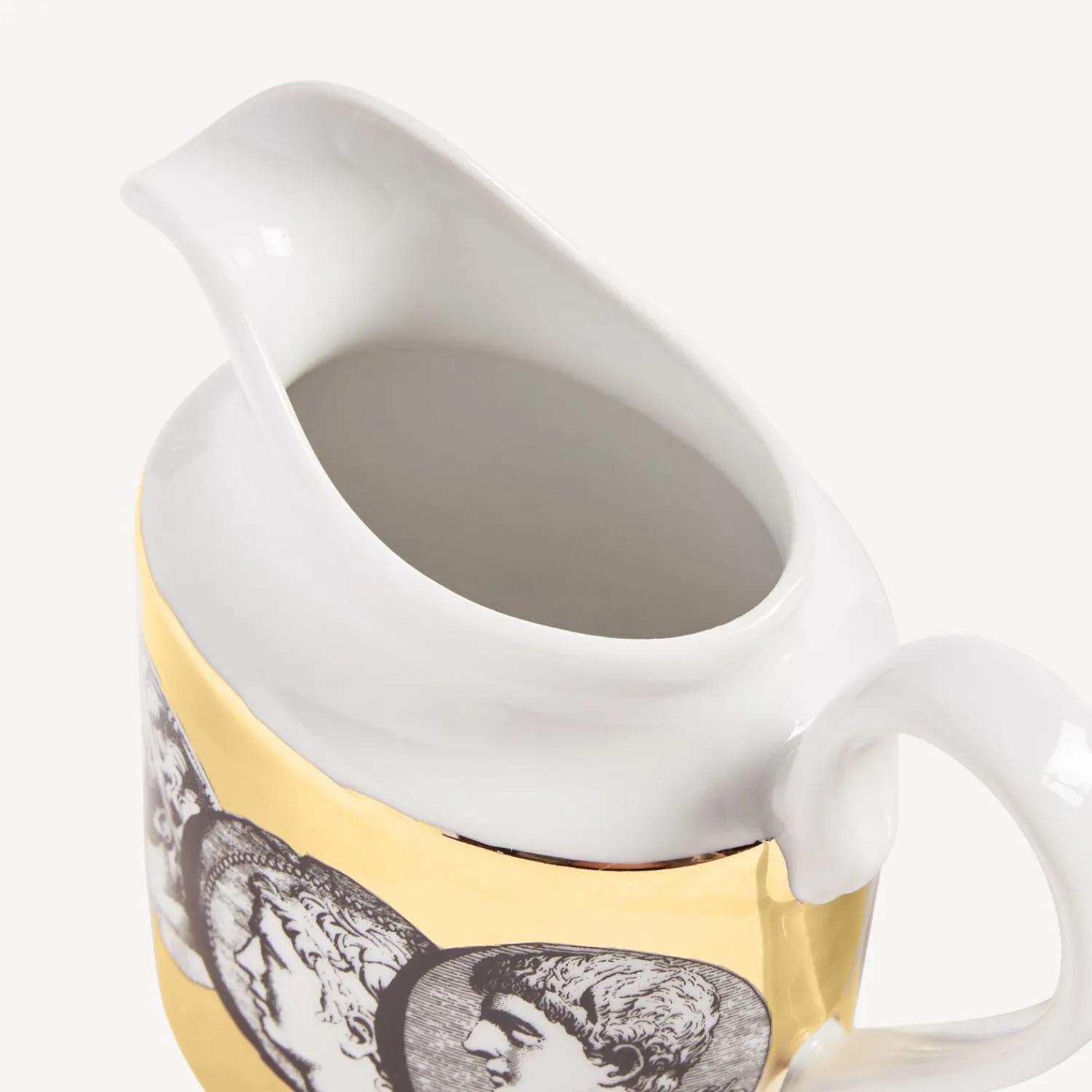 Tea And Coffee Sets<Fornasetti Milk Jug Cammei White/Black/Gold