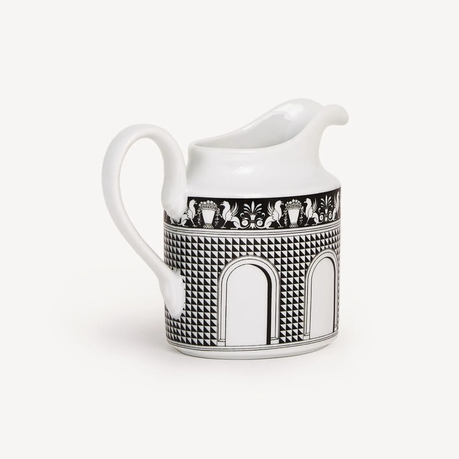 Tea And Coffee Sets<Fornasetti Milk Jug Facciata Quattrocentesca White/Black