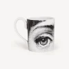 Tea And Coffee Sets<Fornasetti Mug Occhi White/Black