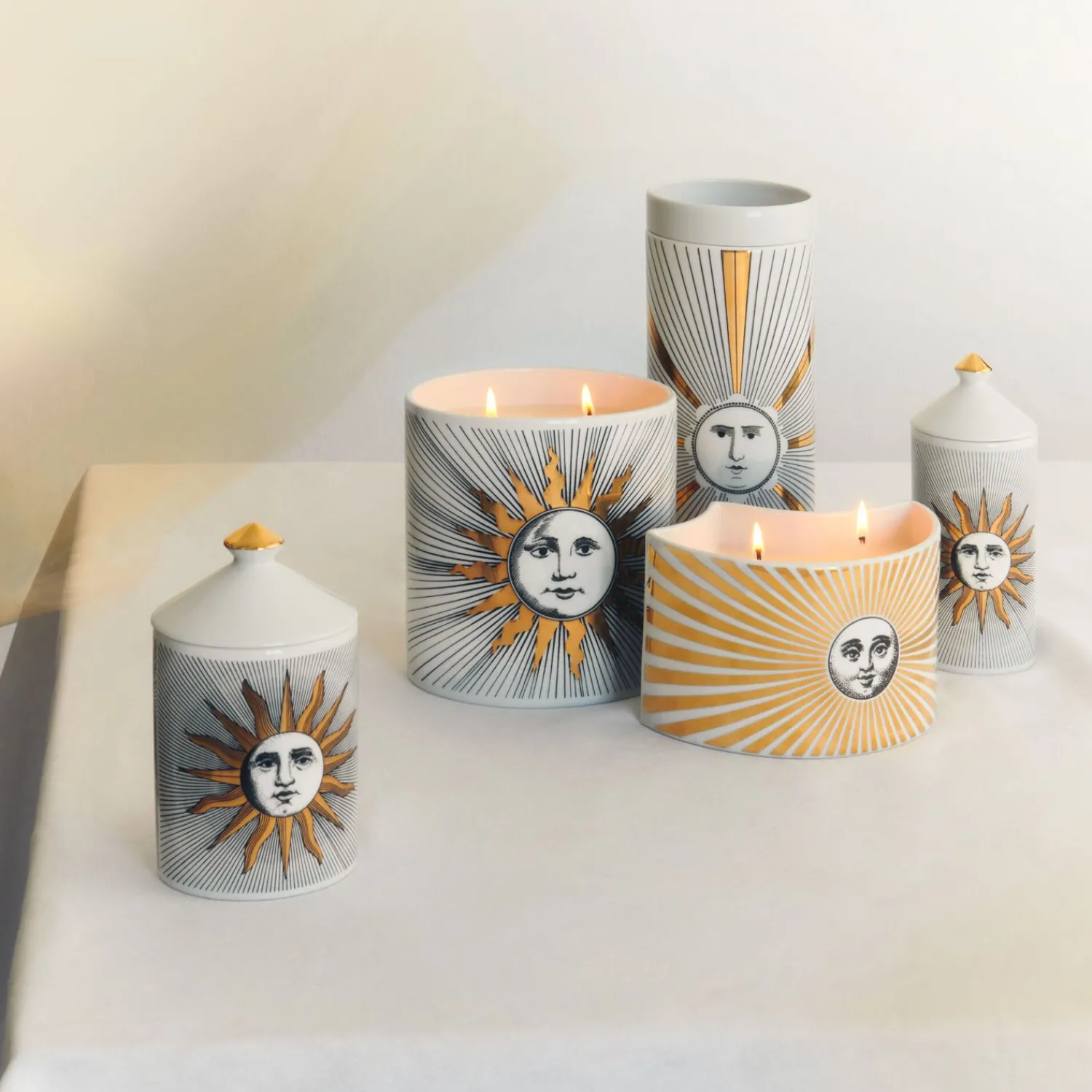 Scented Candles<Fornasetti Nel Mentre Large Scented Candle - Soli Decor - Immaginazione Fragrance White/Black/Gold