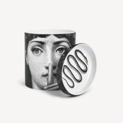 Scented Candles<Fornasetti Nel Mentre Scented Candle - Mascherina Decor - Frutto Proibito Fragrance White/Black/Gold