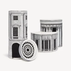 Scented Candles<Fornasetti Nel Mentre Set Of Three Scented Candles - Architettura Decor - Immaginazione Fragrance White/Black