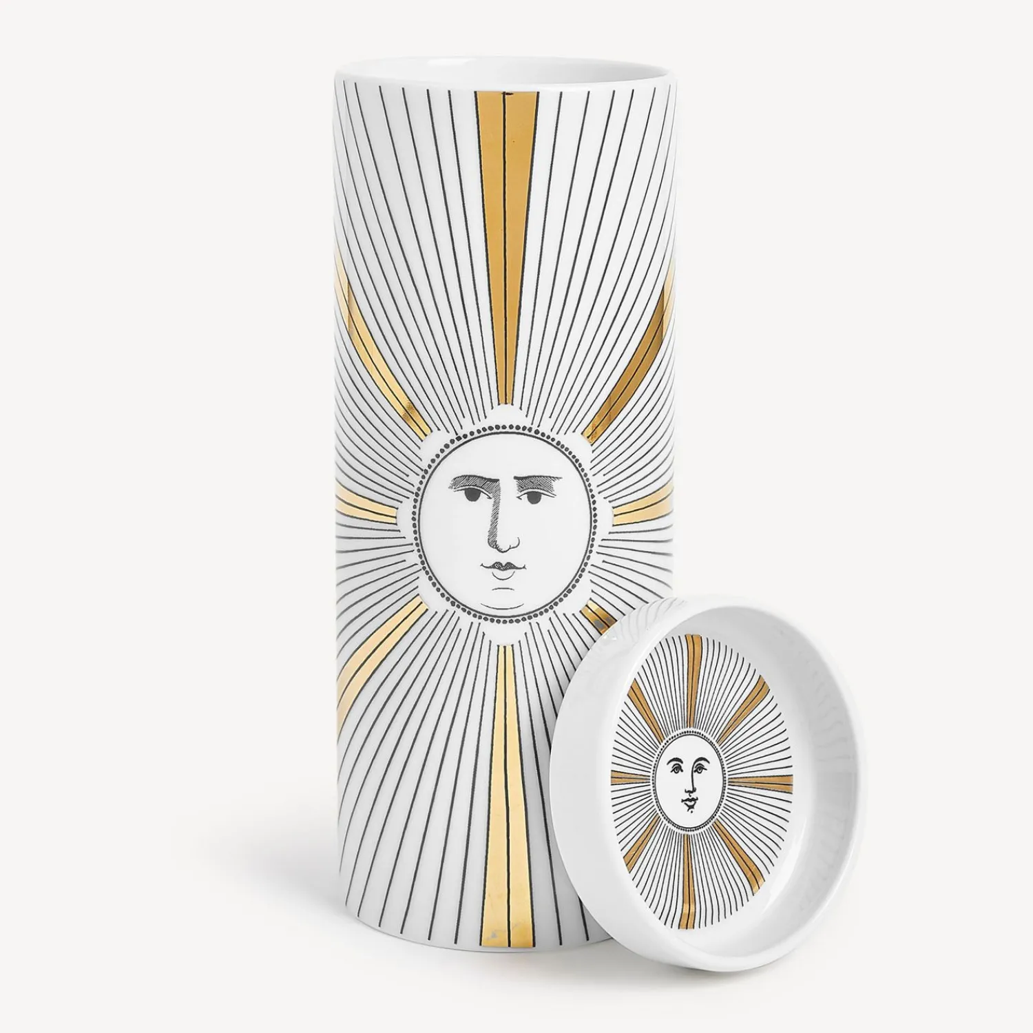 Scented Candles<Fornasetti Nel Mentre Tall Scented Candle - Soli Decor - Immaginazione Fragrance White/Black/Gold